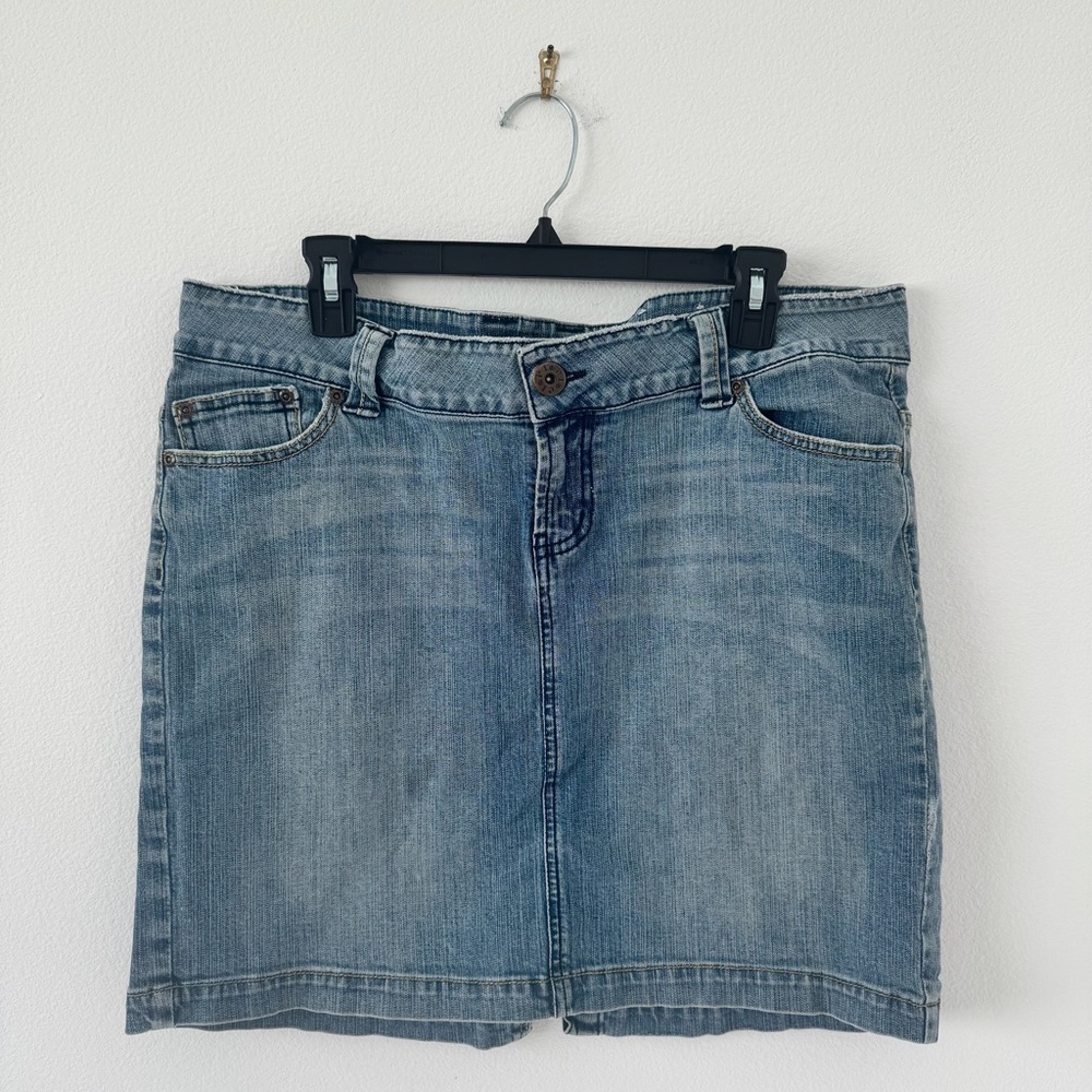 Vintage Lei Sophia Hip Hugger Denim Miniskirt